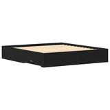 Bed Frame with Drawers Black oak 180 x 200 cm Engineered wood 3333962