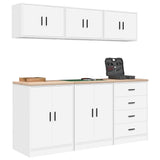 Garage Cabinets 6 pcs White Engineered Wood 3328341