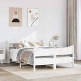 Bed Frame with Headboard White 160x200 cm Solid Wood Pine 3307039