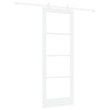 Sliding Door ORKDAL White 78 x 211 cm Solid Pine Wood and Glass 3332078