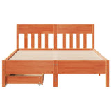 Bed Frame without Mattress Wax Brown 120x200 cm Solid Wood Pine 3301871