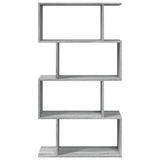 Room Divider Bookcase 4-Tier Grey Sonoma 70x24x129 cm Engineered Wood 858107