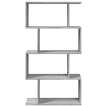 ZNTS Room Divider Bookcase 4-Tier Grey Sonoma 70x24x129 cm Engineered Wood 858107