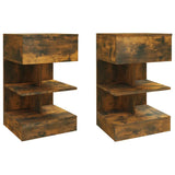 ZNTS Bedside Cabinets 2 pcs Smoked Oak 40x35x65 cm Engineered Wood 816042