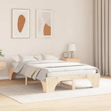 Bed Frame Natural 140 x 190 cm Solid Pine Wood 872950