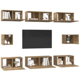 TV Cabinet Set 8 pcs Artisan Oak Engineered Wood 3393167