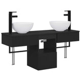 Bathroom Furniture Set 3 pcs Black Engineered Wood 3405588