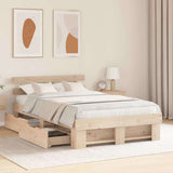 Bed Frame with Headboard Brown 120 x 190 cm Solid Pine Wood 3382286
