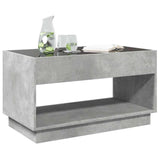 Coffee Table with Infinity LED Concrete Grey 90x50x50 cm 847668