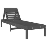 Sun Lounger Set of 2 Grey Solid Pine Wood Large 825070