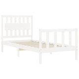 Bed Frame without Mattress White Single Solid Wood Pine 3192392
