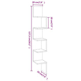 Wall Corner Shelf Smoked Oak 20x20x127.5 cm Engineered Wood 815210