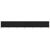 6-panel Wind Screen Fabric 800x160 cm Black 47184
