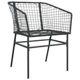 Garden Chair Black PE Rattan, Powder-Coated Steel Durable 369098