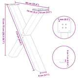 ZNTS Dining Table Legs X-Shaped 3 pcs Anthracite 90x cm Steel 4012998