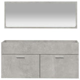 Bathroom Cabinet with Mirror Concrete Grey Engineered Wood 833887