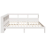 Bookcase Bed without Mattress White 150x200 cm Solid Wood Pine 3324315
