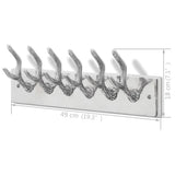 Wardrobe Coat Hooks 2 pcs Silver Aluminium 278752