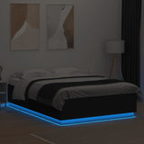 Bed Frame with LED without Mattress Black 150x200 cm King Size 3209605