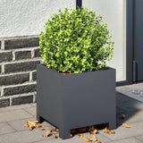 ZNTS Garden Planters 2 pcs Anthracite 30x30x30 cm Steel 851190