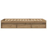 Bed Frame with Storage Artisian Oak 80 x 200 cm Engineered Wood 3429524