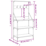 Baker's Rack with Hooks 4-Tier Grey Sonoma Engineered Wood 838961