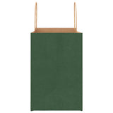 Paper Bags 250 pcs with Handles Green 26x17x25 cm 4101731