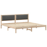 Bed Frame with Headboard Dark Grey 200 x 200 cm Solid Pine Wood 3394239