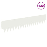 Lawn Edging 20 pcs 103 x 20 cm metal White 8008270