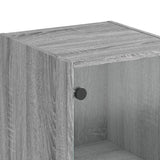 Highboard with Glass Door Grey Sonoma 35x37x142 cm 836446