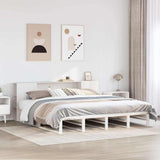 Bookcase Bed without Mattress White 180x200 cm Super King Solid Wood 3323885
