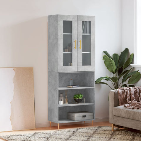 Highboard Concrete Grey 69.5x34x180 cm Engineered Wood 3198717