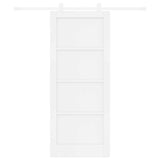 Sliding Door White 83 x 202 cm Solid Pine Wood 3445470