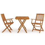 ZNTS 3 Piece Folding Garden Dining Set Solid Acacia Wood 3058257