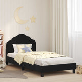 Children's Bed Frame with Headboard Black 90 x 190 cm Velvet 42010952