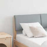 Upholstered Headboard Light Grey 120 cm Solid Pine Wood 879129