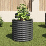 Garden Raised Bed 80x80x81 cm Galvanised Steel Grey 45525