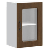 Kitchen Wall Cabinet with Glass Door Kalmar Brown Oak Engineered Wood 853534