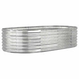 Garden Raised Bed Silver Powder-coated steel Large Durable 318917