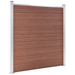 WPC Fence Set 8 Square + 1 Slanted 1484x186 cm Brown 3053222