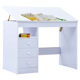 ZNTS Children Drawing Study Desk Tiltable White 287448