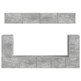TV Cabinet Set Wall-mounted 5 pcs Concrete Grey Engineered Wood 3409090