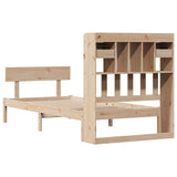 Bookcase Bed without Mattress 90x200 cm Solid Wood Pine 3321828