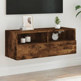 TV Wall Cabinet Smoked Oak 80x30x30 cm Engineered Wood 836876