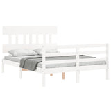 Bed Frame without Mattress White 140x200 cm Solid Wood 3195157