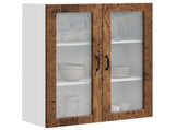 Wall Glass Cabinet PORTO Old Wood 80 x 31 x 100 cm 885513
