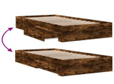 Bed Frame with Storage Smoked Oak 80 x 200 cm Engineered Wood 3429527