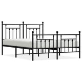 Bed Frame Black Powder-coated steel Double bed size Bed Frame 353555