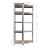 Storage Shelf Silver 90x90x180 cm Steel and MDF 144264