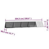 Rabbit Cage Anthracite 504,5x80,5x71 cm Galvanised Steel 3106448